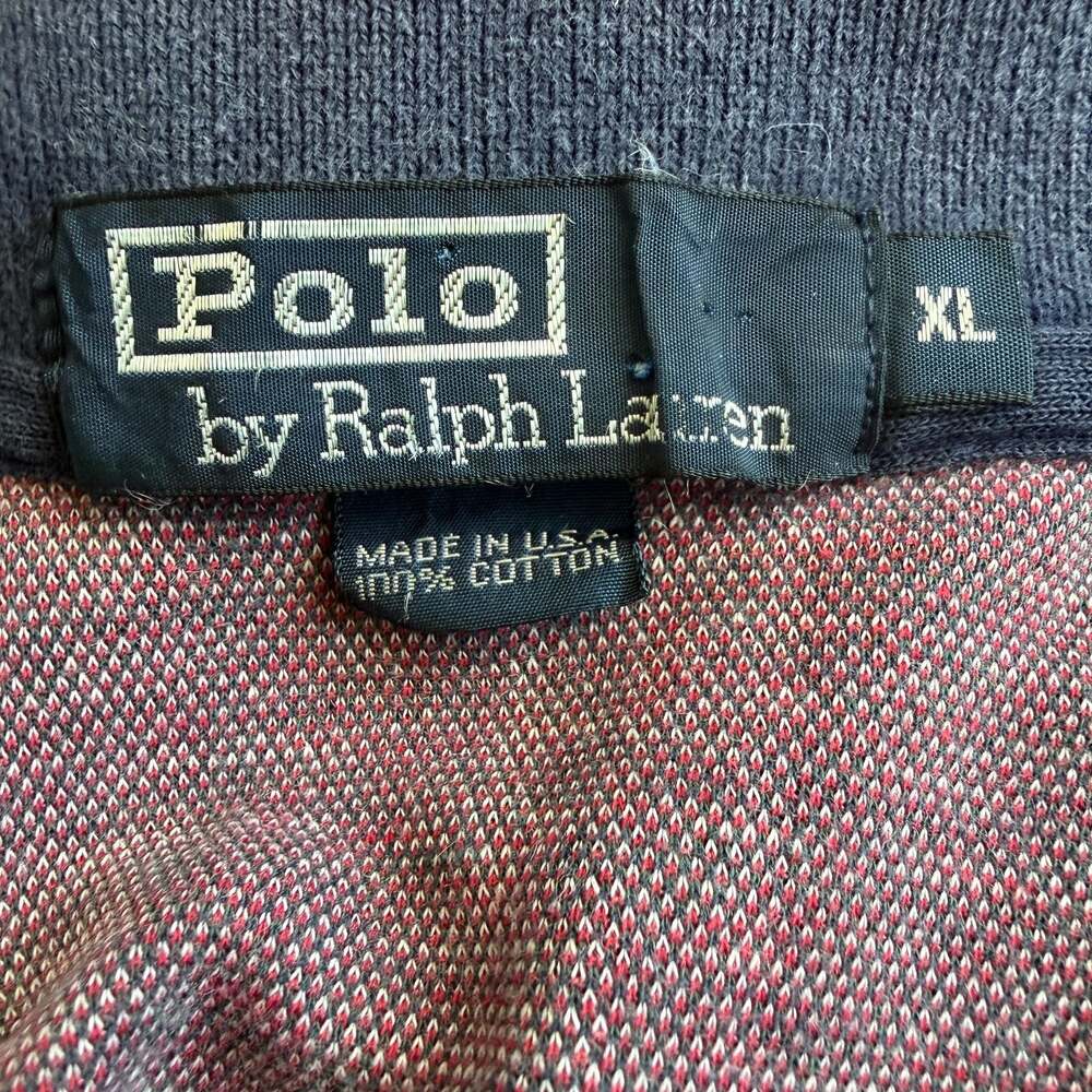 Vintage 90s Polo Ralph Lauren Plaid  Polo Shirt Made in USA XL - Picture 4 of 6